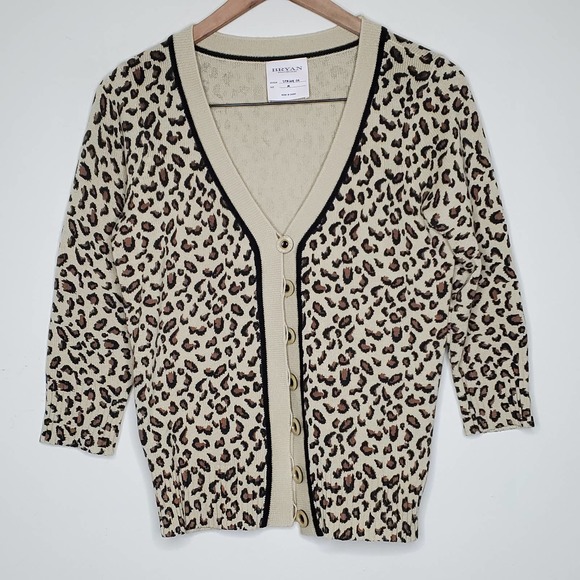 Bryan Bradley Sweaters - Bryan Bradley Spring 08 Leopard Cardigan Sweater M